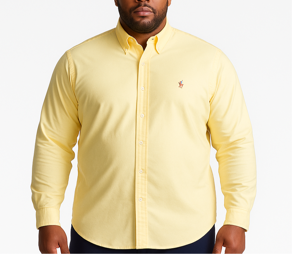 Camisa de botones Polo Ralph Lauren 🏇🏼 en color amarillo claro Talla XXL Entalle Clásico