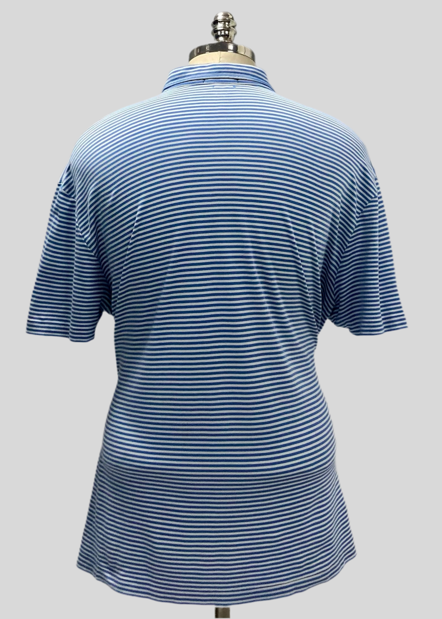 Camiseta Polo Ralph Lauren 🏇🏼 Pima de rayas en color blanco y azul Talla XXL Entalle Regular