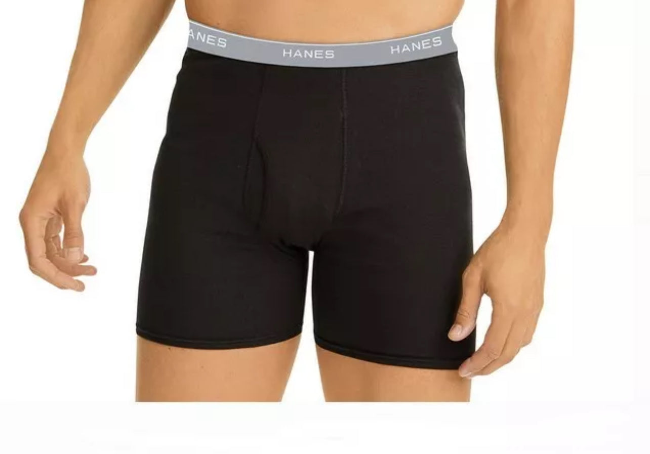 Paquete de 4 Calzoncillos tipo Boxer Hanes Comfortsoft en color negro - Tela ligera en Talla M