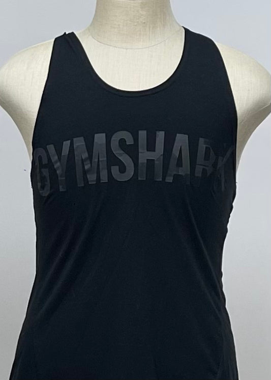 Camiseta de entrenamiento sin mangas Gymshark 🏋🏽 color negro y logo com diseño de camuflaje Talla M