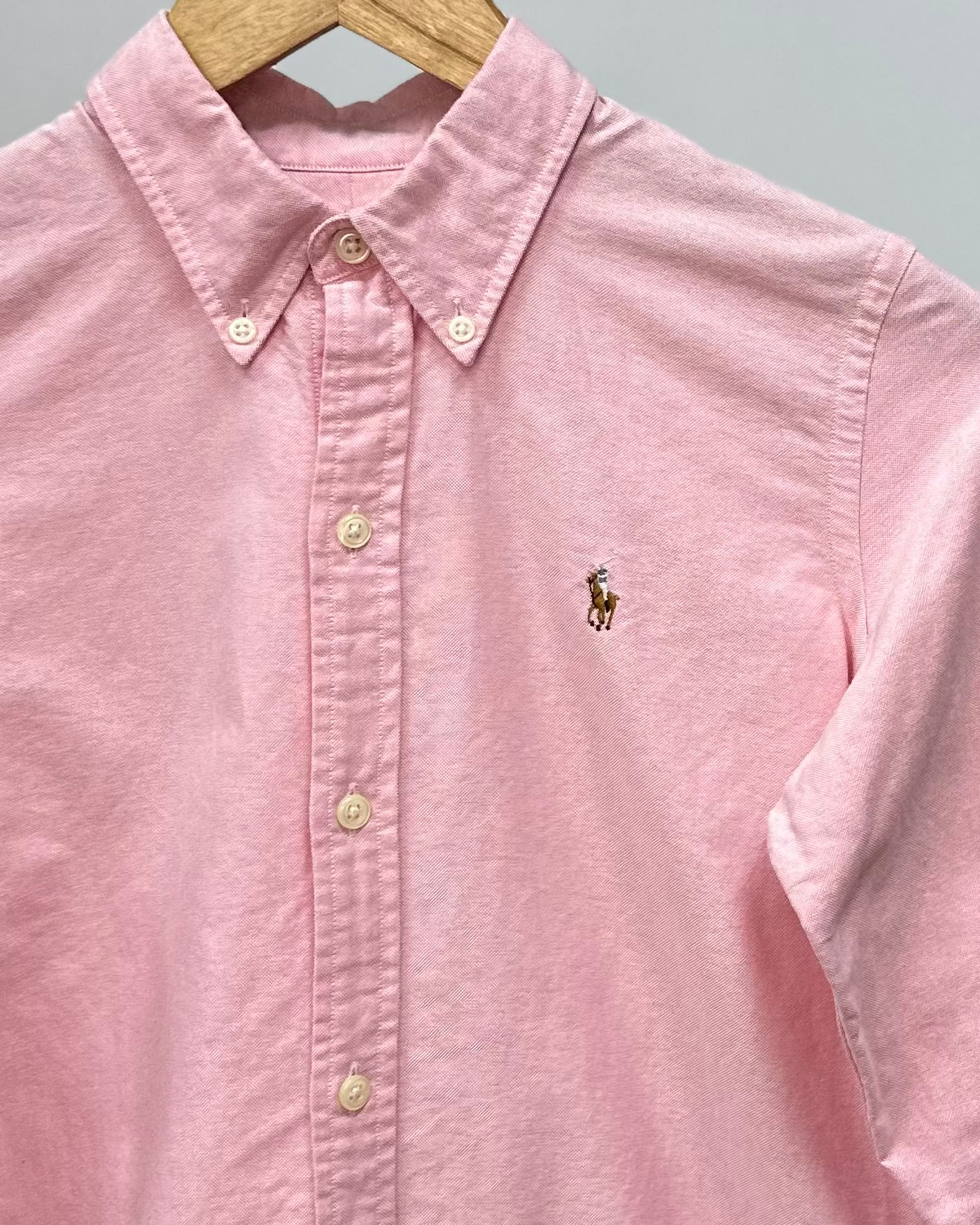 Camisa de mujer Polo Ralph Lauren 🏇🏼 Oxford en color salmon Talla S Entalle Slim Fit