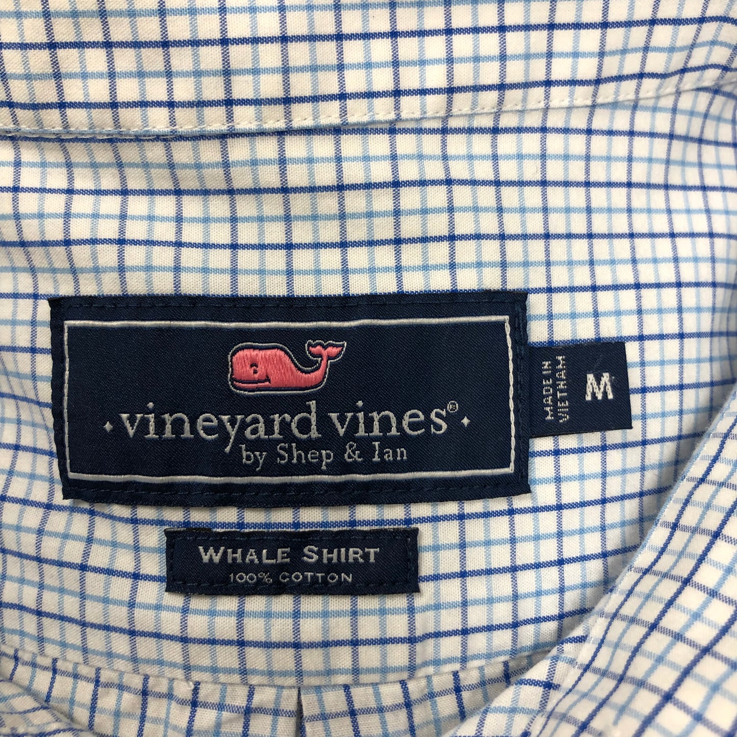 Camisa Vineyard Vines 🐳 color blanco de cuadros en color azul y celeste Talla M Entalle Regular