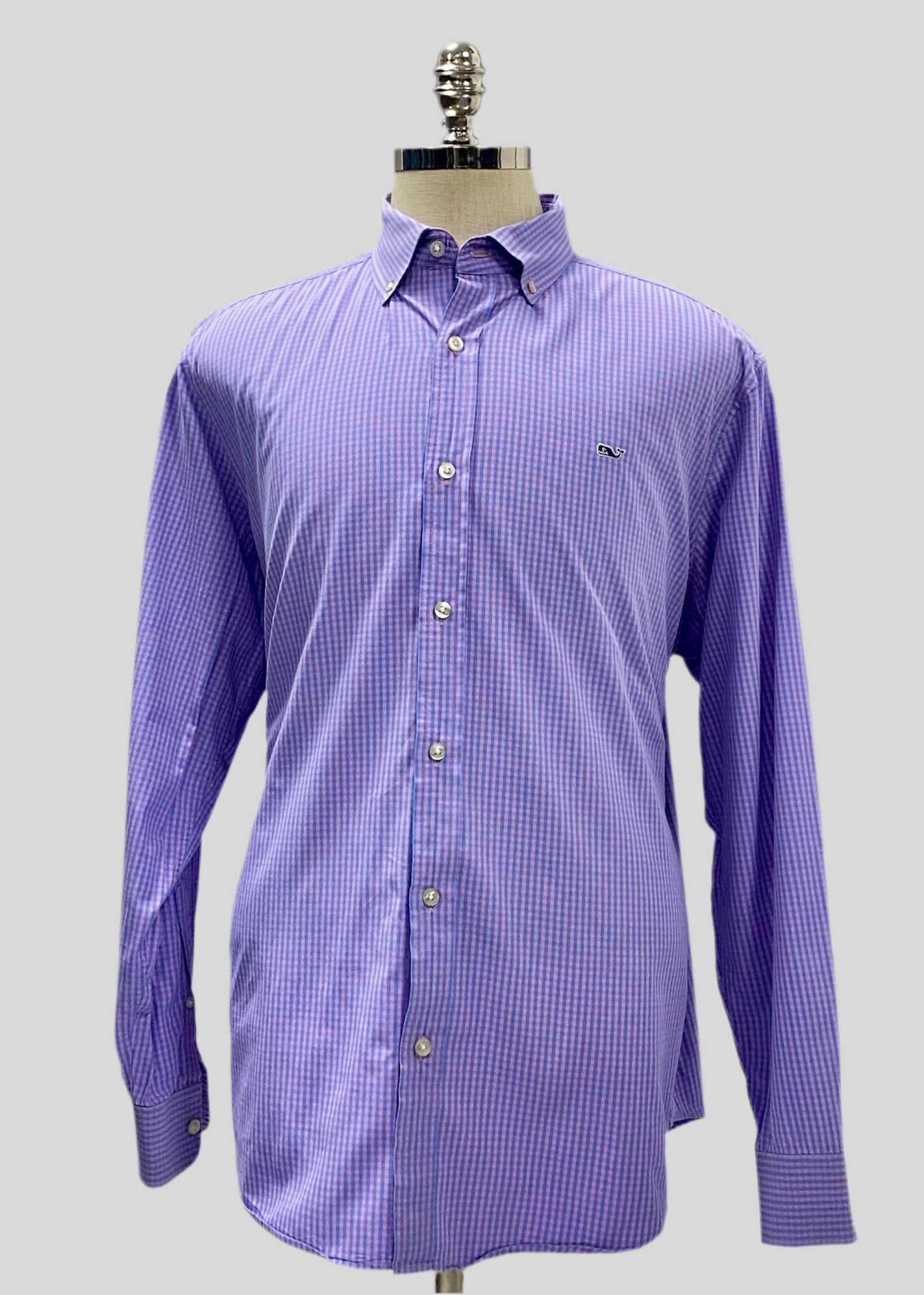 Camisa de botones Vineyard Vines 🐳 de cuadros en color rosado y celeste Talla XL Entalle Regular