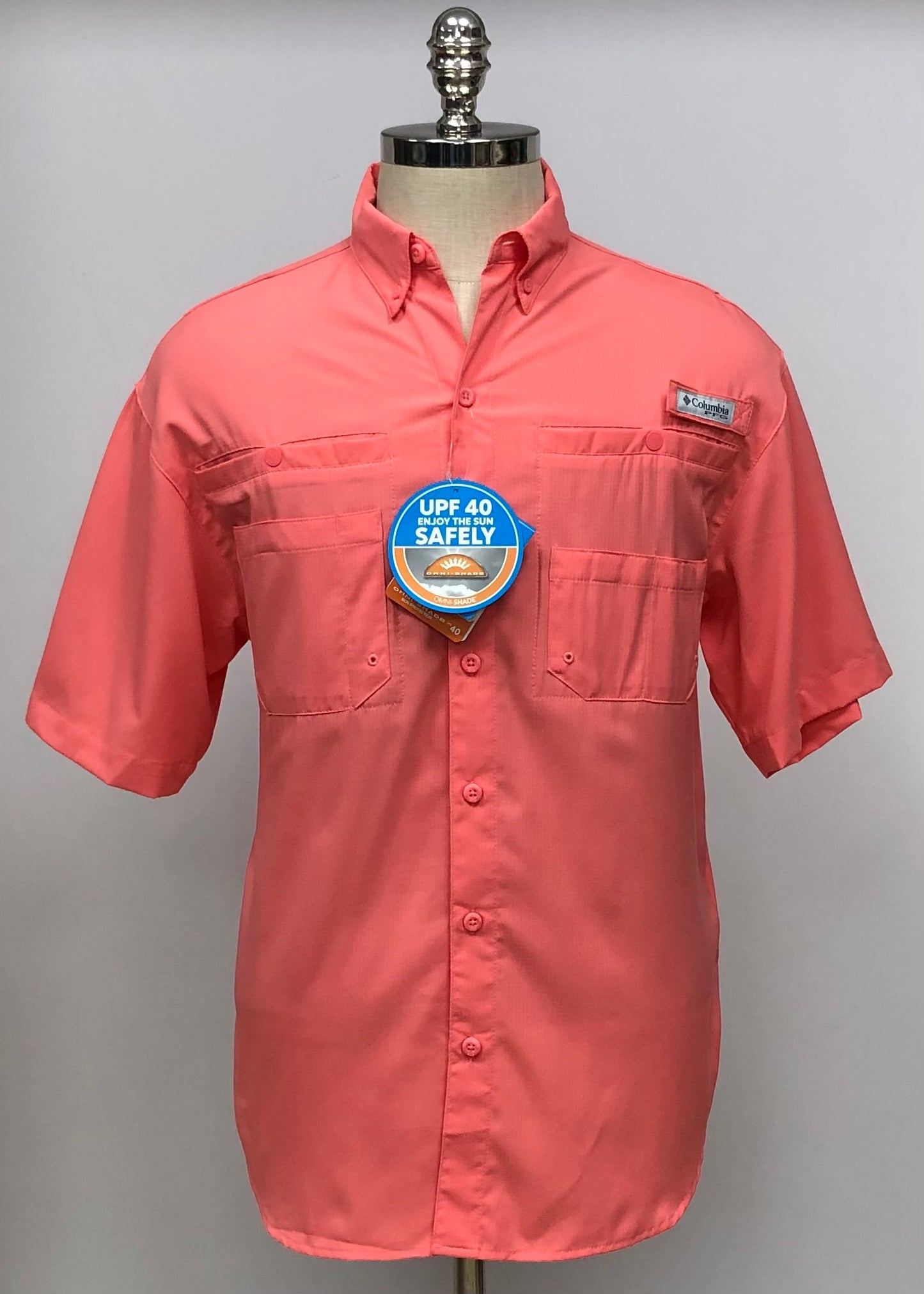 Camisa Columbia 🔹color rosado magenta con Omni Shade Manga corta Talla S