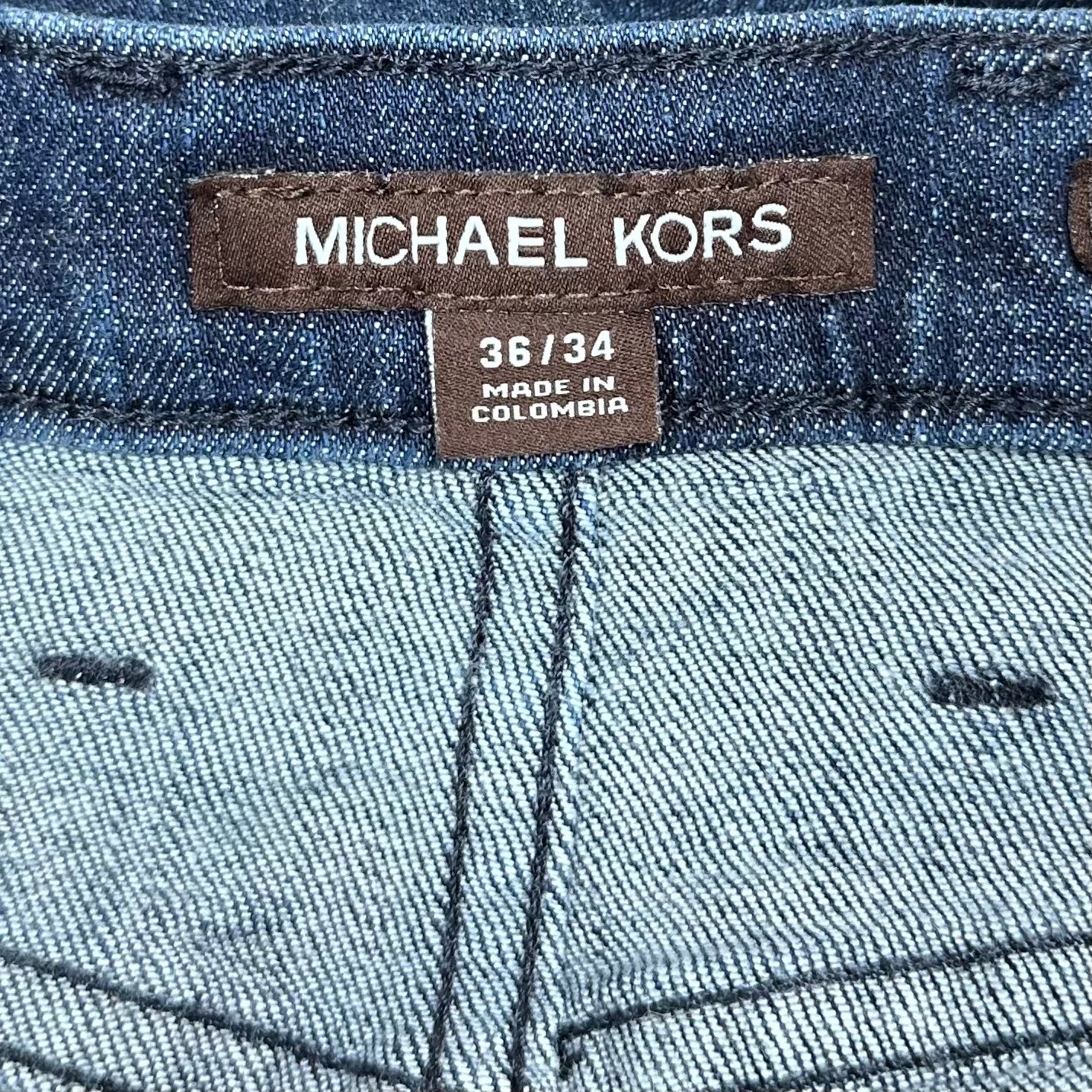 Pantalon jeans color azul denim Michael Kors Talla 36x34 Corte Slim Fit