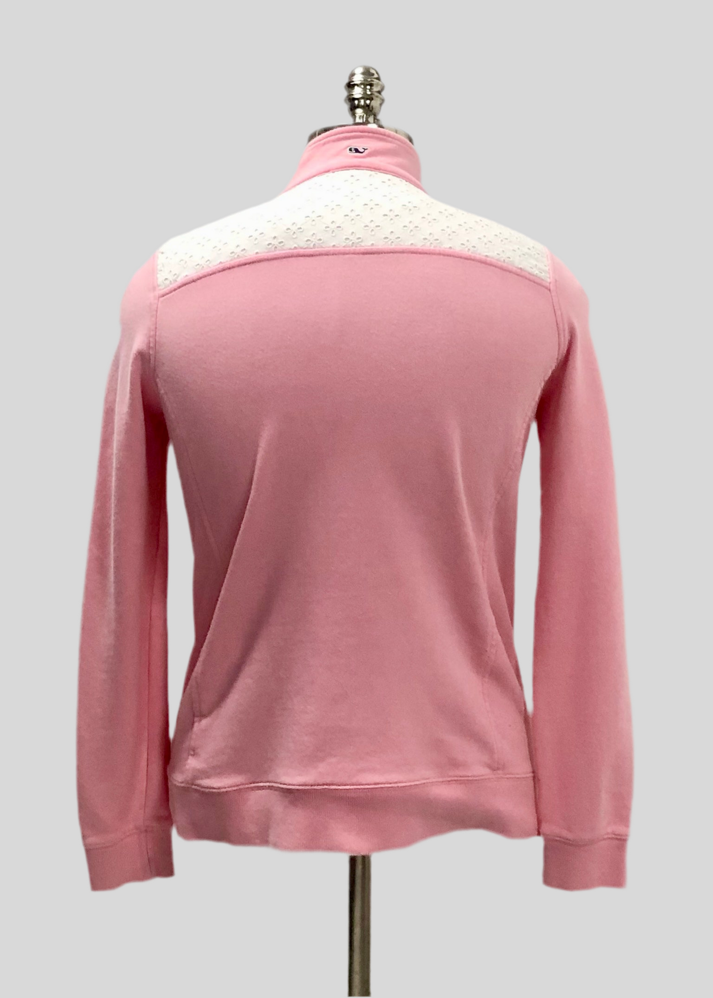 Sueter Jersey de mujer Vineyard Vines 🐳 color rosado claro y blanco Tela algodón Pima Talla M