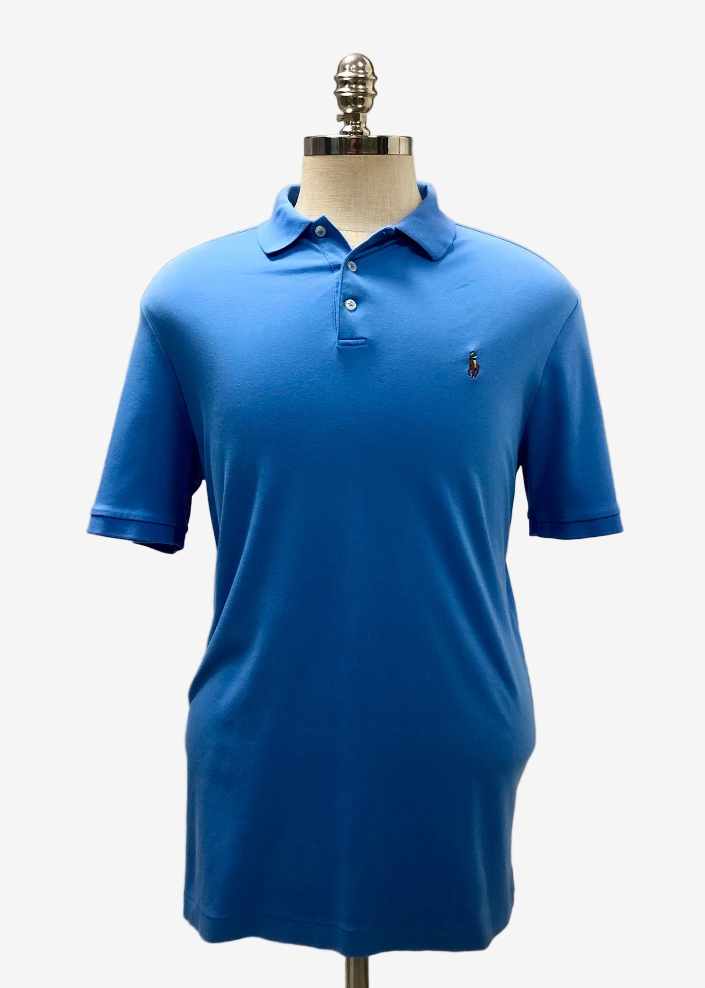 Camiseta Polo Ralph Lauren 🏇🏼 Pima color Celeste Talla L Entalle Clásico