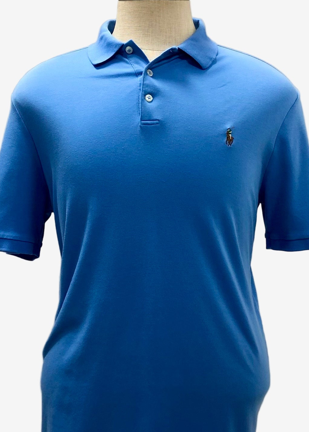Camiseta Polo Ralph Lauren 🏇🏼 Pima color Celeste Talla L Entalle Clásico
