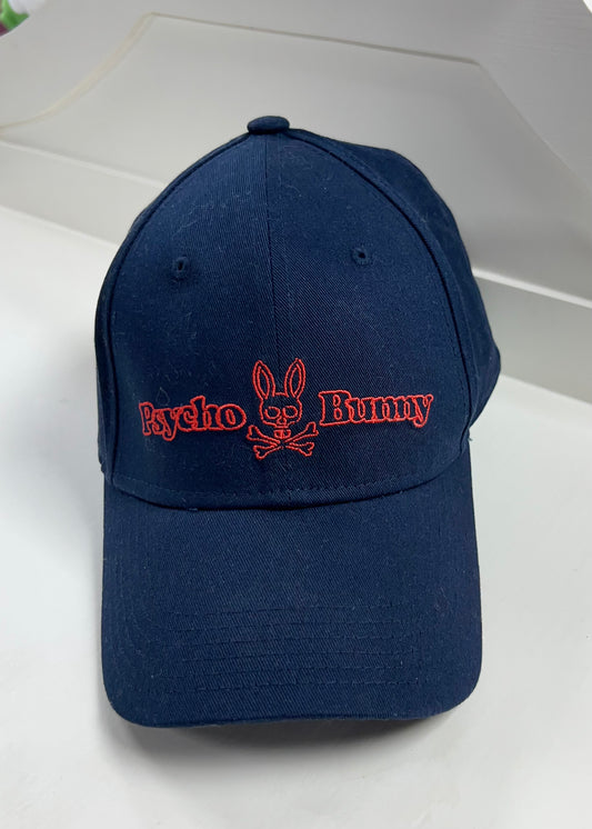 Gorra Psycho Bunny  🐰 color azul navy con logotipo en color rojo