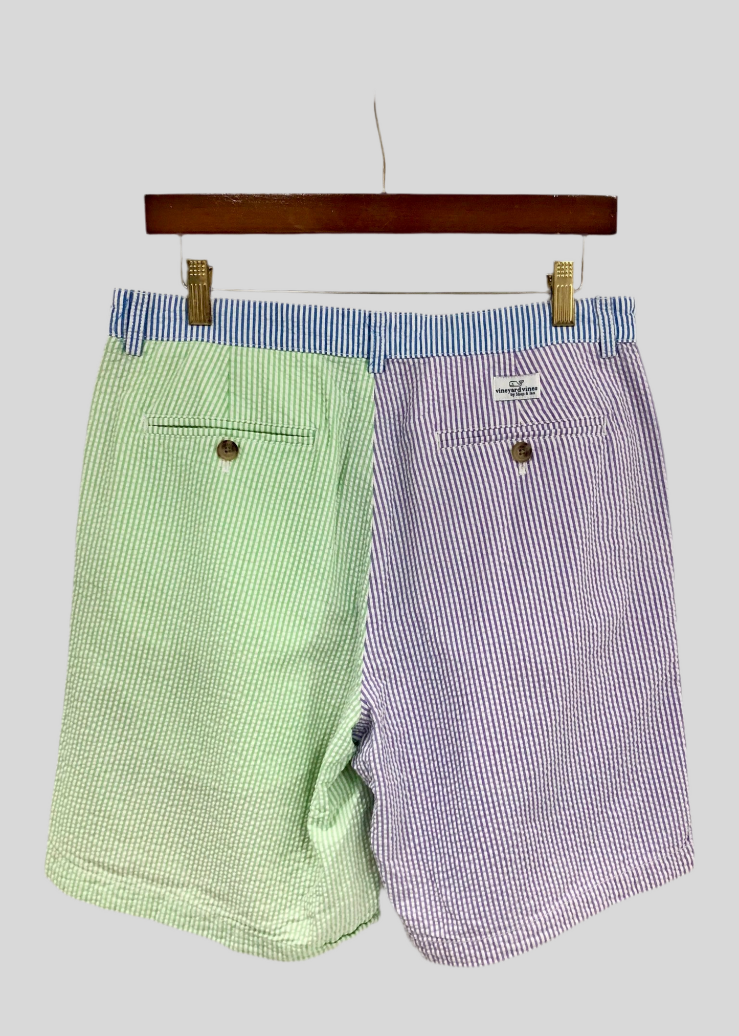 Short Casual Vineyard Vines 🐳 Seersucker con patron de rayas multicolor talla 32