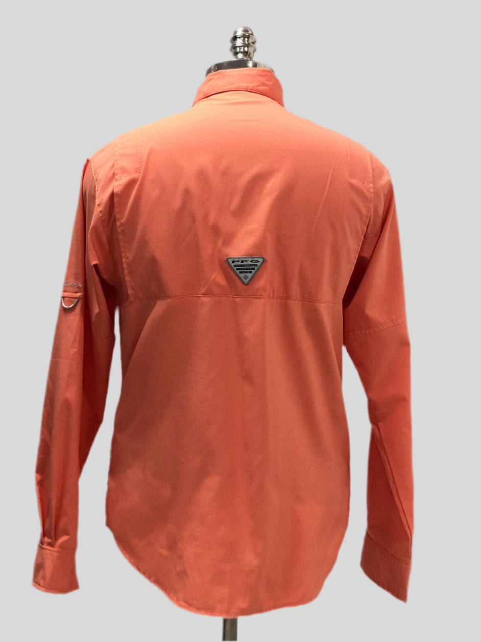 Camisa Columbia 🔹color salmon con Omni Shade Manga larga Talla XS