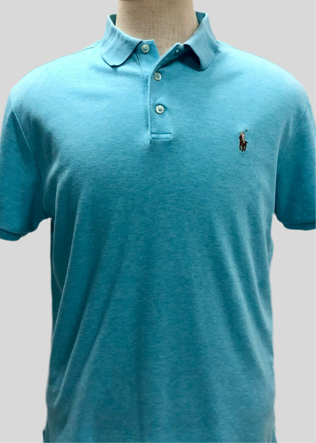 Camiseta Polo Ralph Lauren 🏇🏼 color turquesa Talla L Entalle Custom Slim Fit