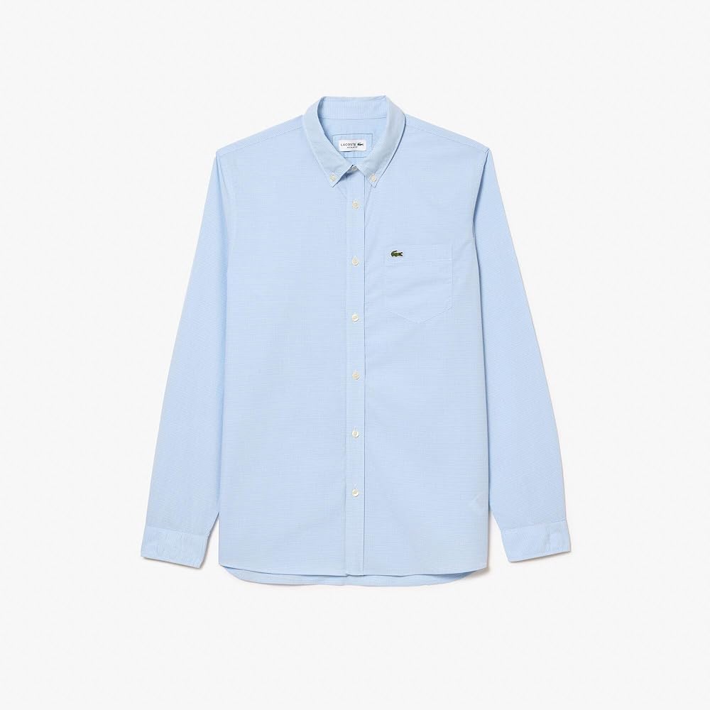 Camisa de botones Lacoste 🐊 Oxford color celeste Talla L Entalle Regular