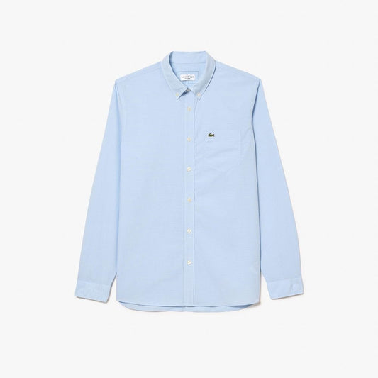 Camisa de botones Lacoste 🐊 Oxford color celeste Talla L Entalle Regular