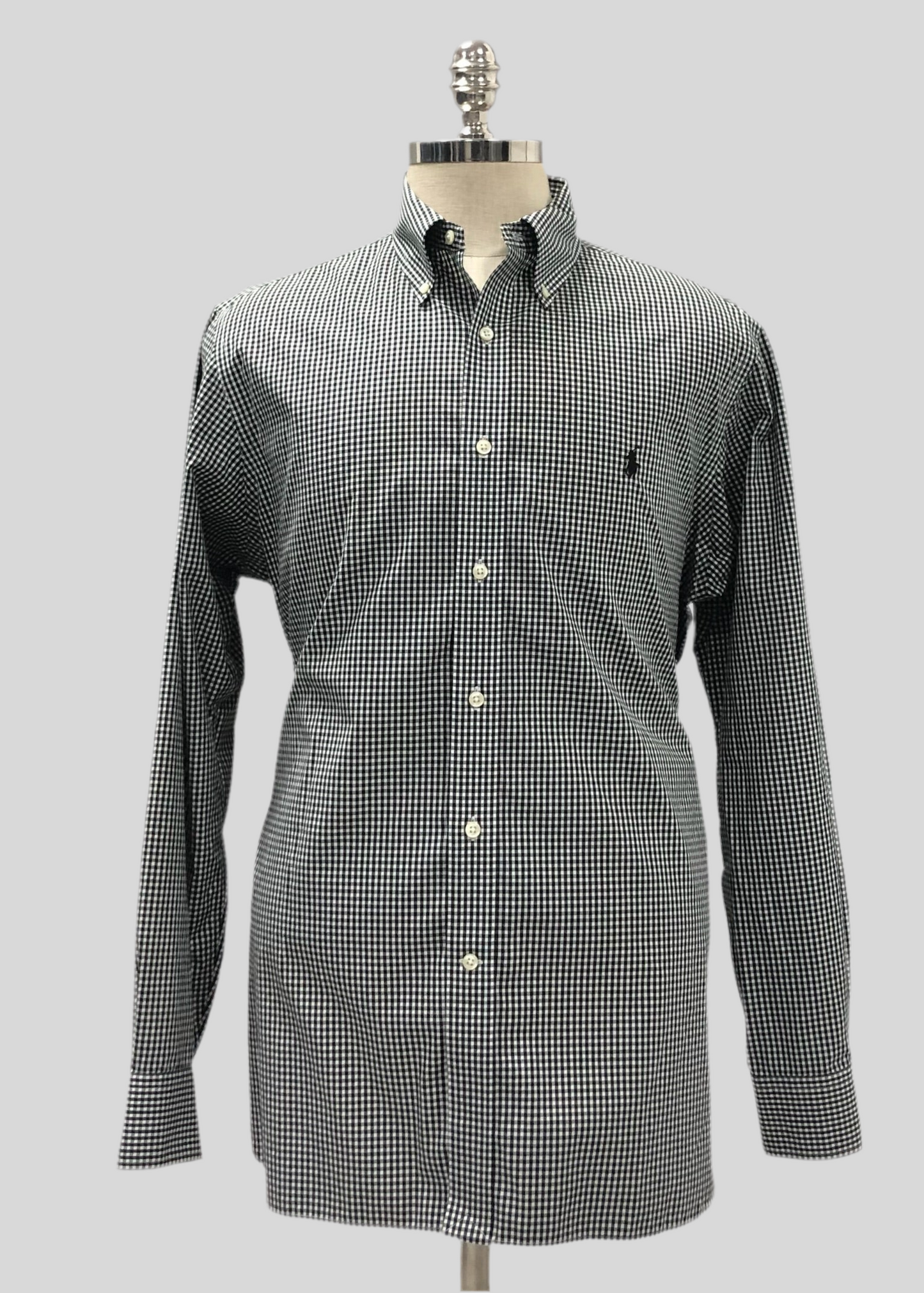 Camisa Polo Ralph Lauren 🏇🏼 con patron de cuadros negro y blanco Talla L Entalle Regular