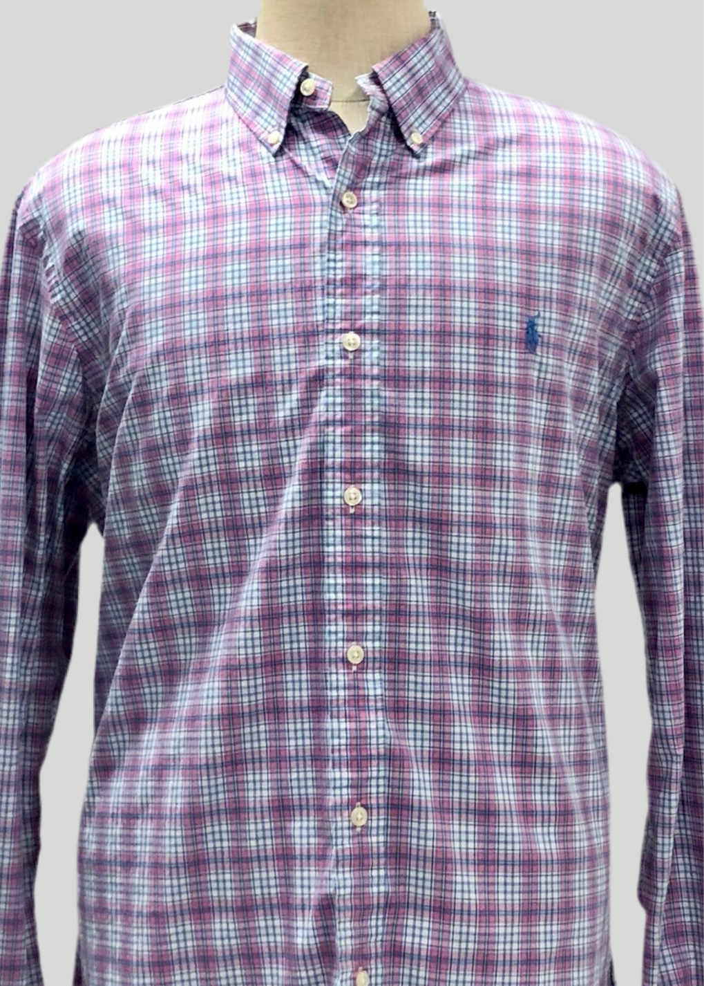 Camisa de botones Polo Ralph Lauren 🏇🏼 con patron de cuadros Rojo, azul y blanco Talla XL Entalle Slim Fit