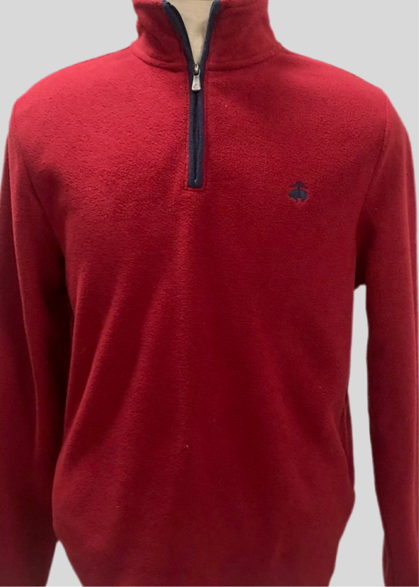Sueter Jersey Brooks Brothers 🐑 color rojo con logo azul navy Talla M