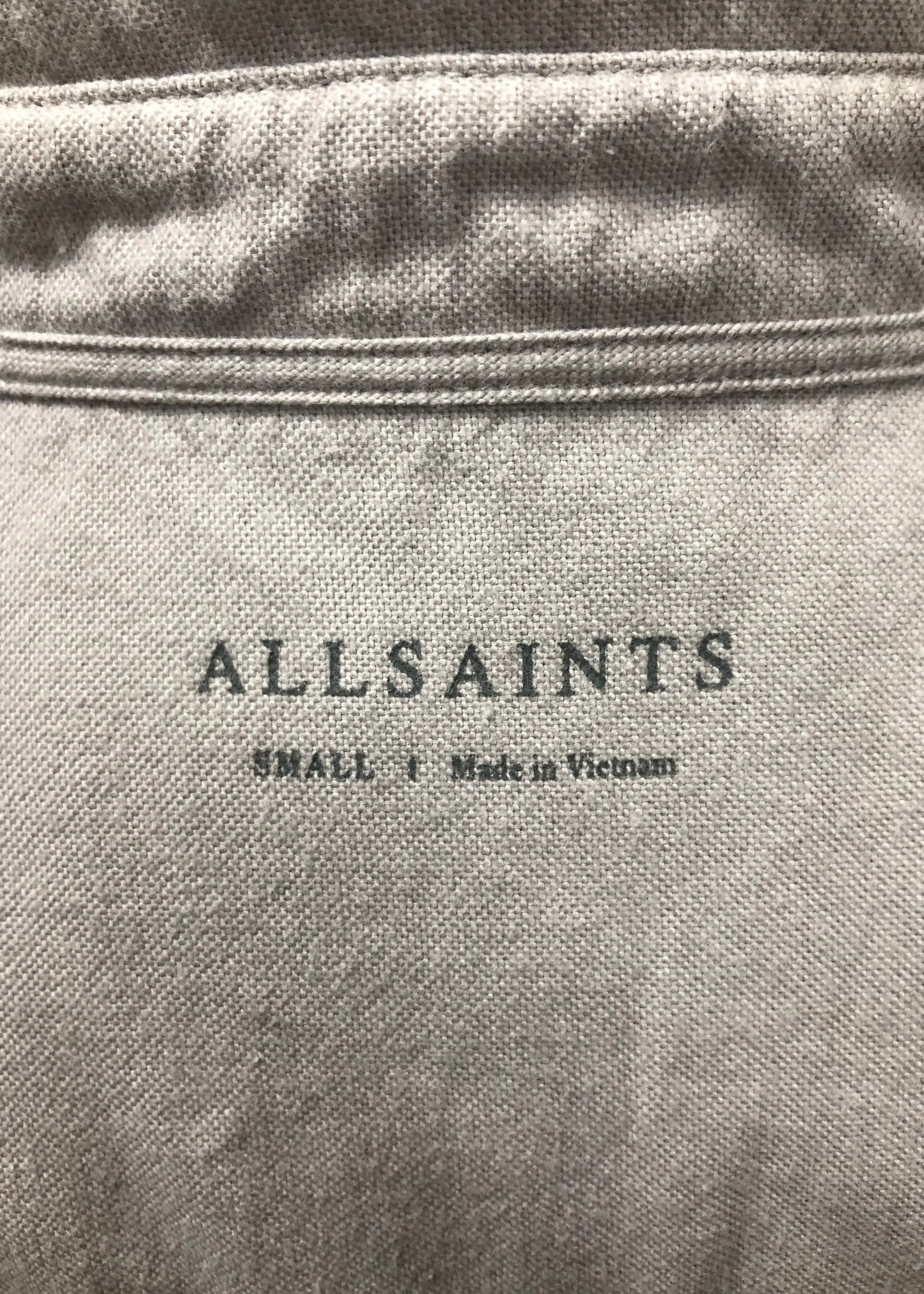 Camisa de botones Allsaints 🦌 Oxford color gris claro Talla S Entalle Regular