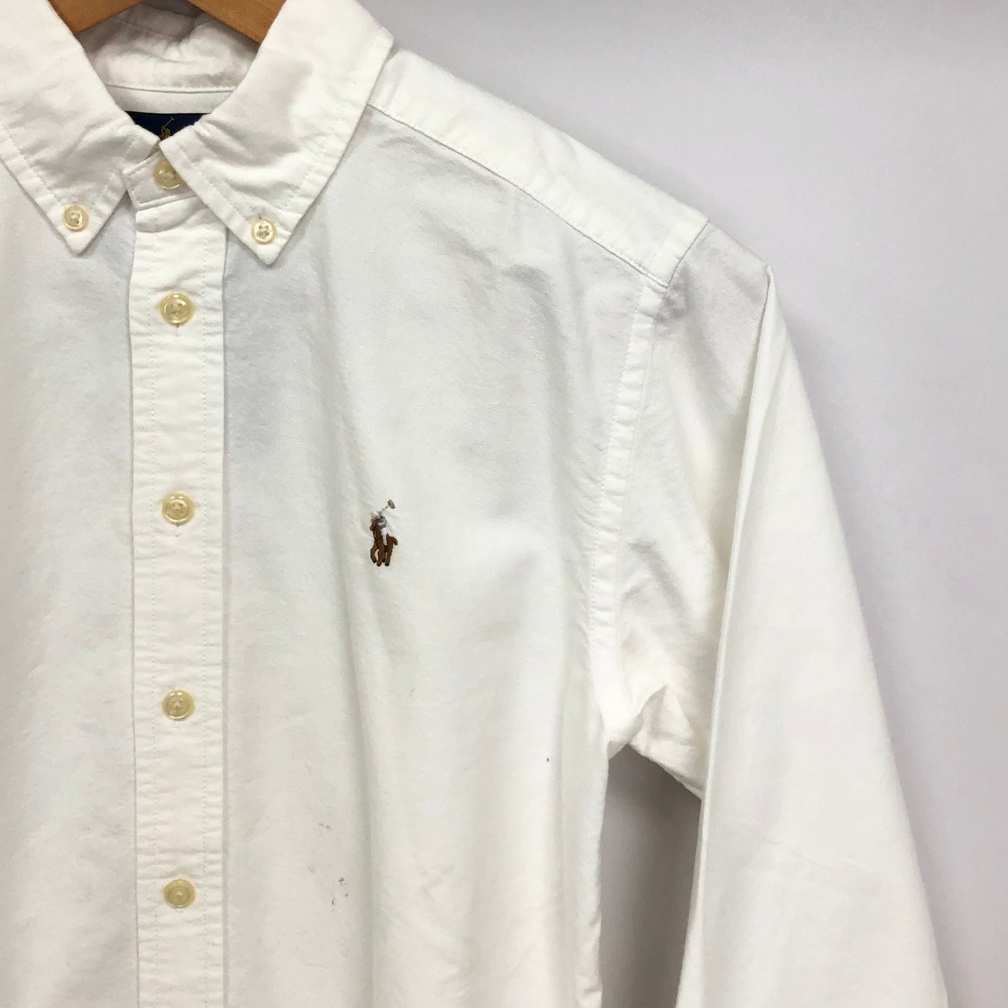 Camisa de niño Polo Ralph Lauren 🏇🏼 Oxford color blanco Talla S (10) y M (12) Entalle Regular