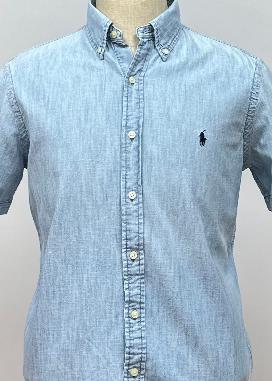 Camisa de botones Polo Ralph Lauren 🏇🏼 de jeans en color Celeste y logo en azul Talla M Entalle Clásico