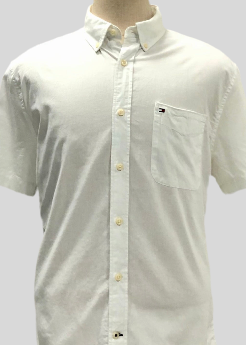 Camisa de botones Tommy Hilfiger 🇺🇸 en color blanco Talla L Entalle Custom Fit
