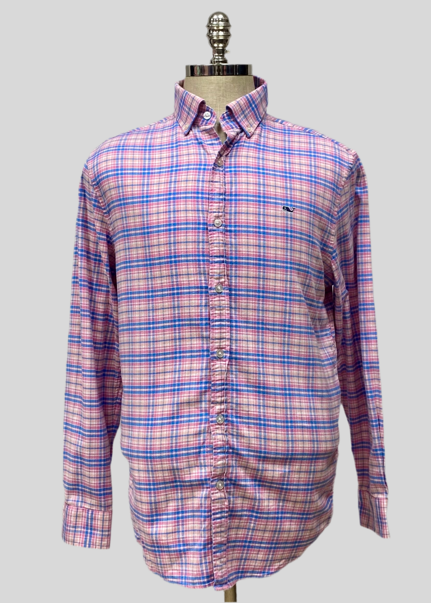 Camisa de botones Vineyard Vines 🐳 con patrón de cuadros en color rosado, azul, salmon y blanco Talla M Entalle Slim Fit