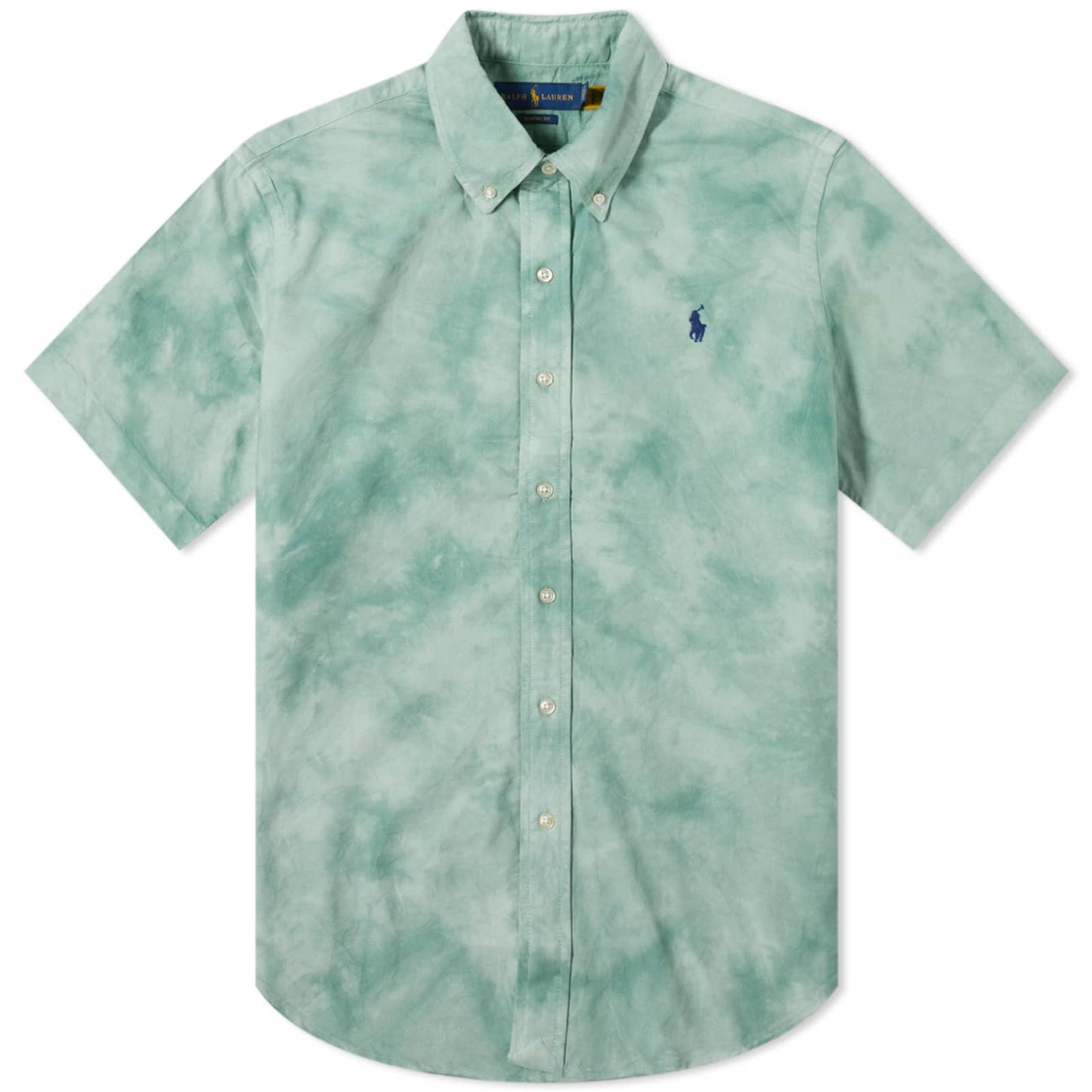 Camisa de botones Polo Ralph Lauren 🏇🏼 Oxford con diseño tie dye en color verde Talla L Entalle Slim Fit