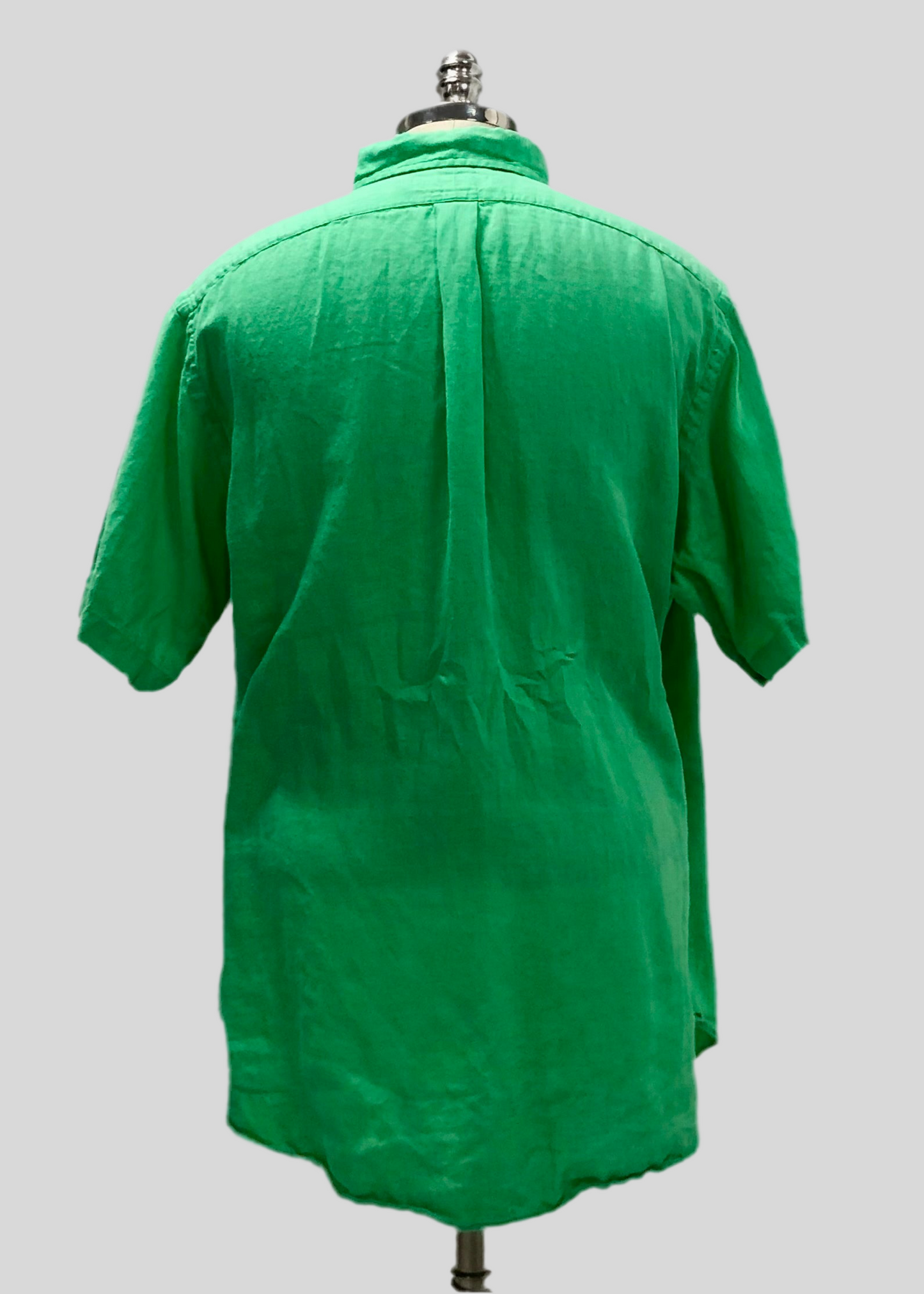 Camisa Polo Ralph Lauren 🏇🏼 de Lino en color verde intenso Talla XL Entalle Clásico