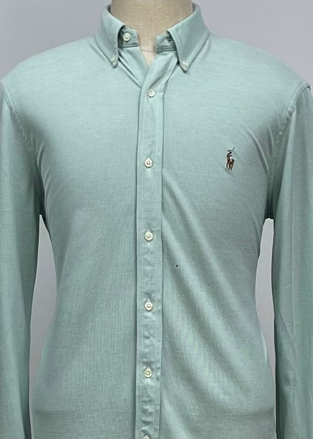 Camisa Polo Ralph Lauren 🏇🏼 Tela camiseta (Featherweight Mesh) en color verde menta Talla L Entalle Regular