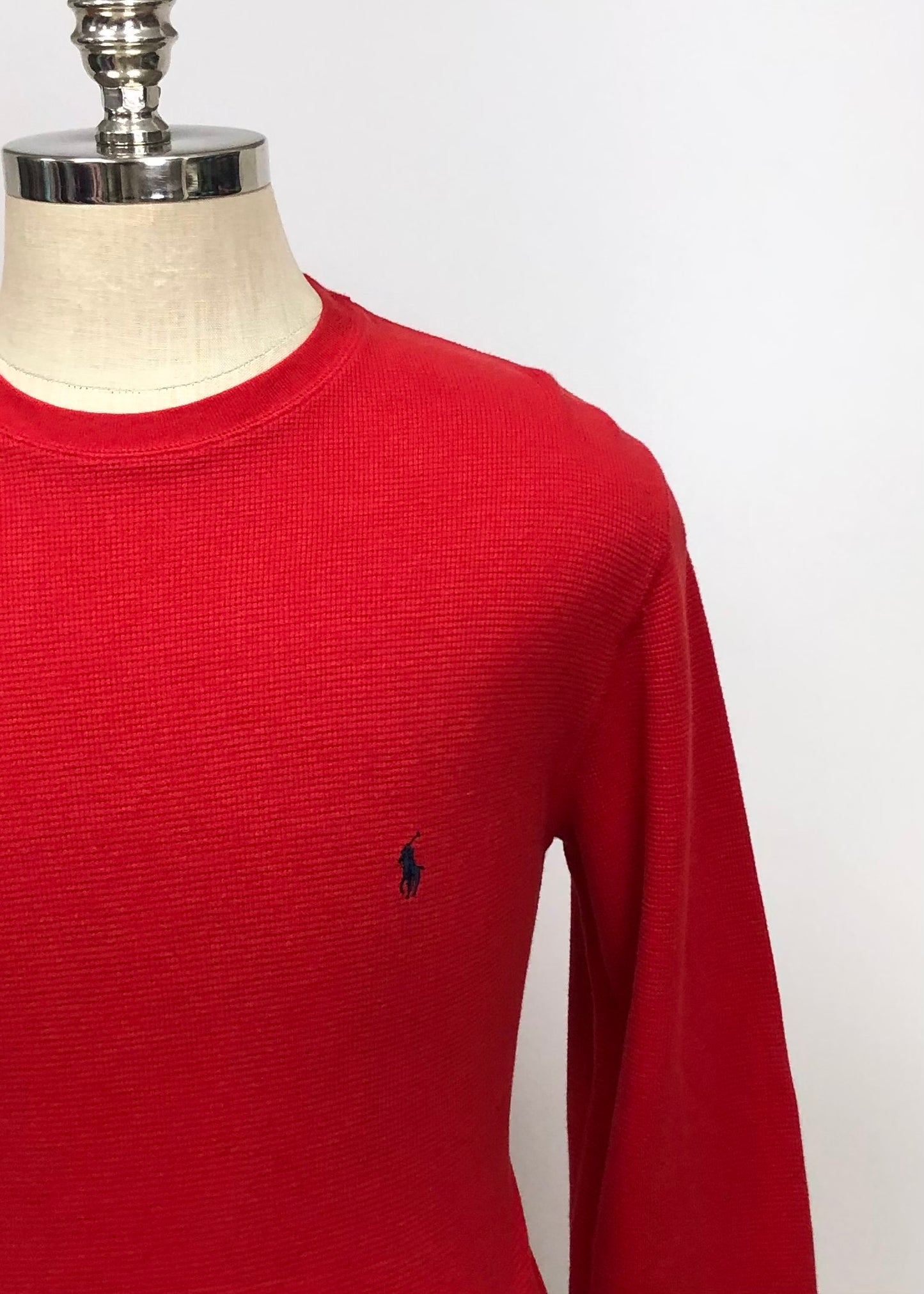 Camiseta cuello redondo Polo Ralph Lauren 🏇🏼 Waffle color rojo manga larga Talla M