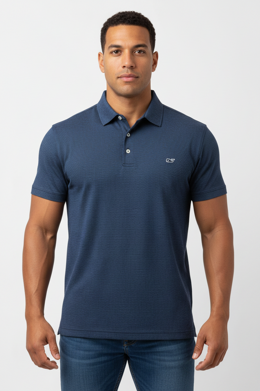 Camiseta Polo Vineyard Vines 🐳 Performance con rayas en azul y blanco Talla L Entalle Regular