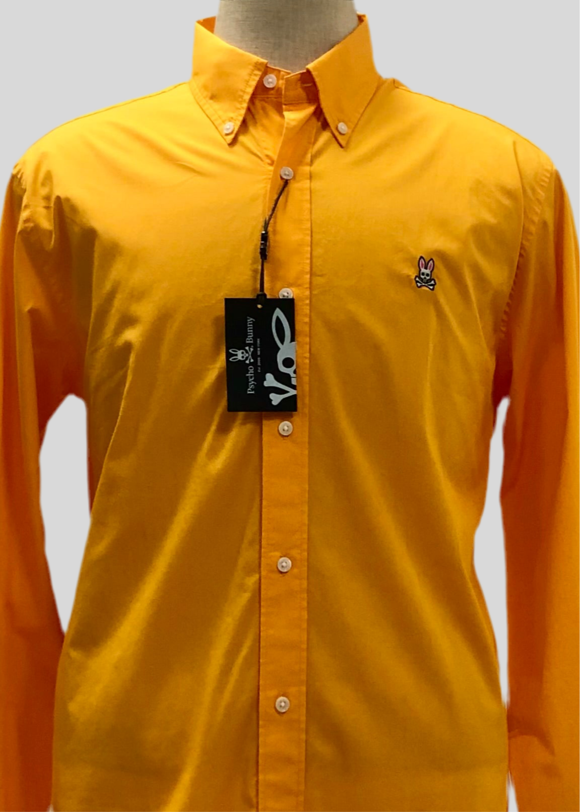 Camisa de botones Psycho Bunny 🐰  Color naranja intenso con logo tradicional Talla L Entalle Regular