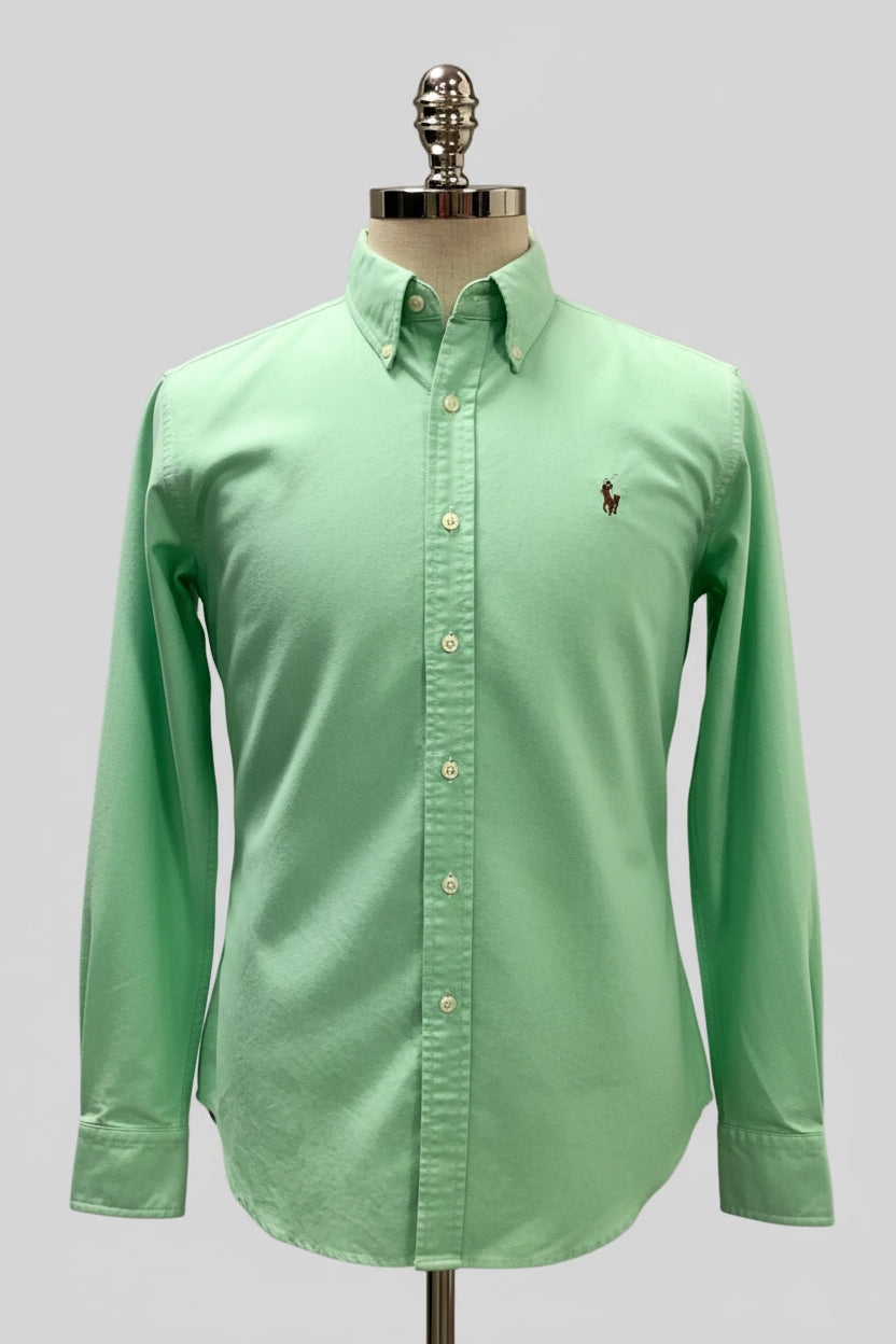 Camisa de mujer Polo Ralph Lauren 🏇🏼 Oxford en color verde claro Talla XL Entalle Clásico