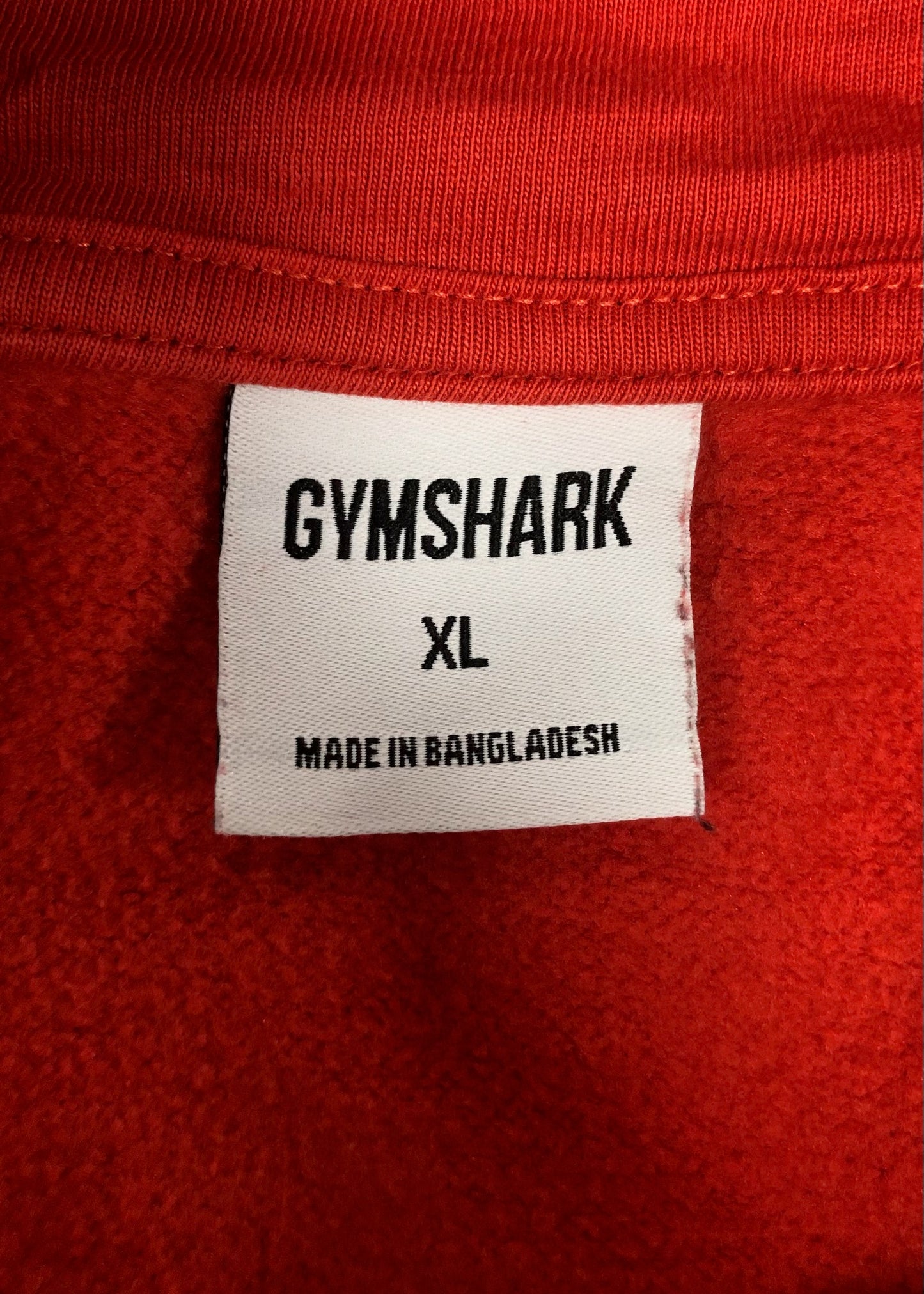 Sudadera Hoodie con capucha Gymshark 🏋🏽 color rojo naranja y logo negro Talla XL