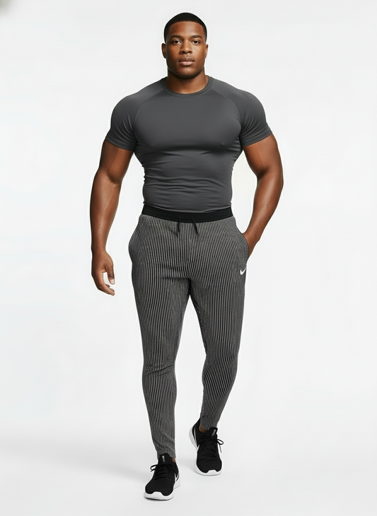Pantalón de entrenamiento Nike ✔️ Pro Dri-FIT para hombre de rayas en color negro y blanco Talla XXL