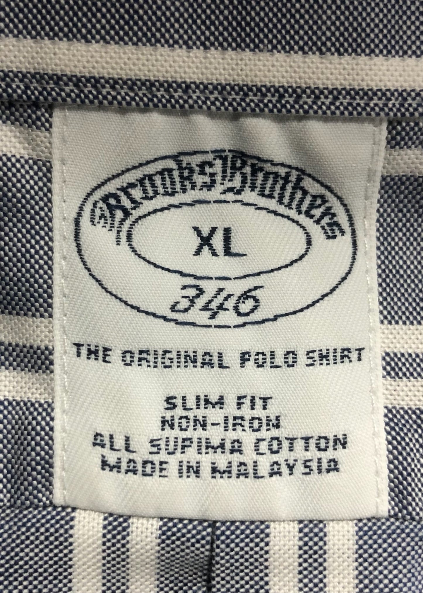 Camisa de botones Brooks Brothers 🐑 De rayas en color celeste y blanco Talla XL Entalle Slim Fit