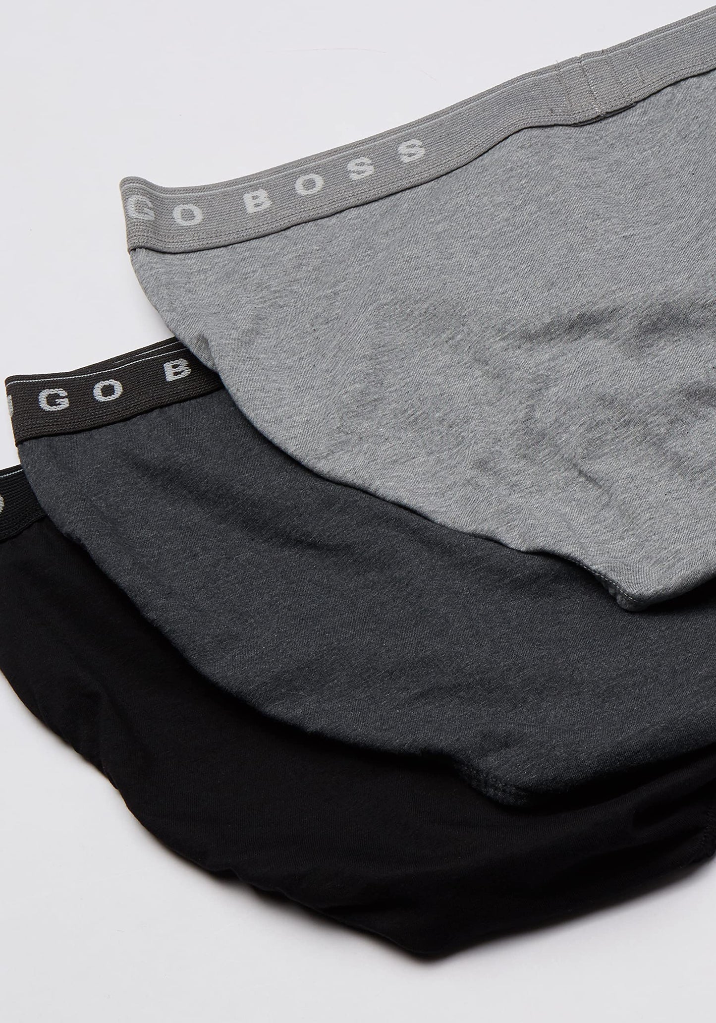 Paquete de 3 Calzoncillos a la cintura Hugo Boss 🇩🇪 - Tela algodon stretch en color negro y gris Talla L