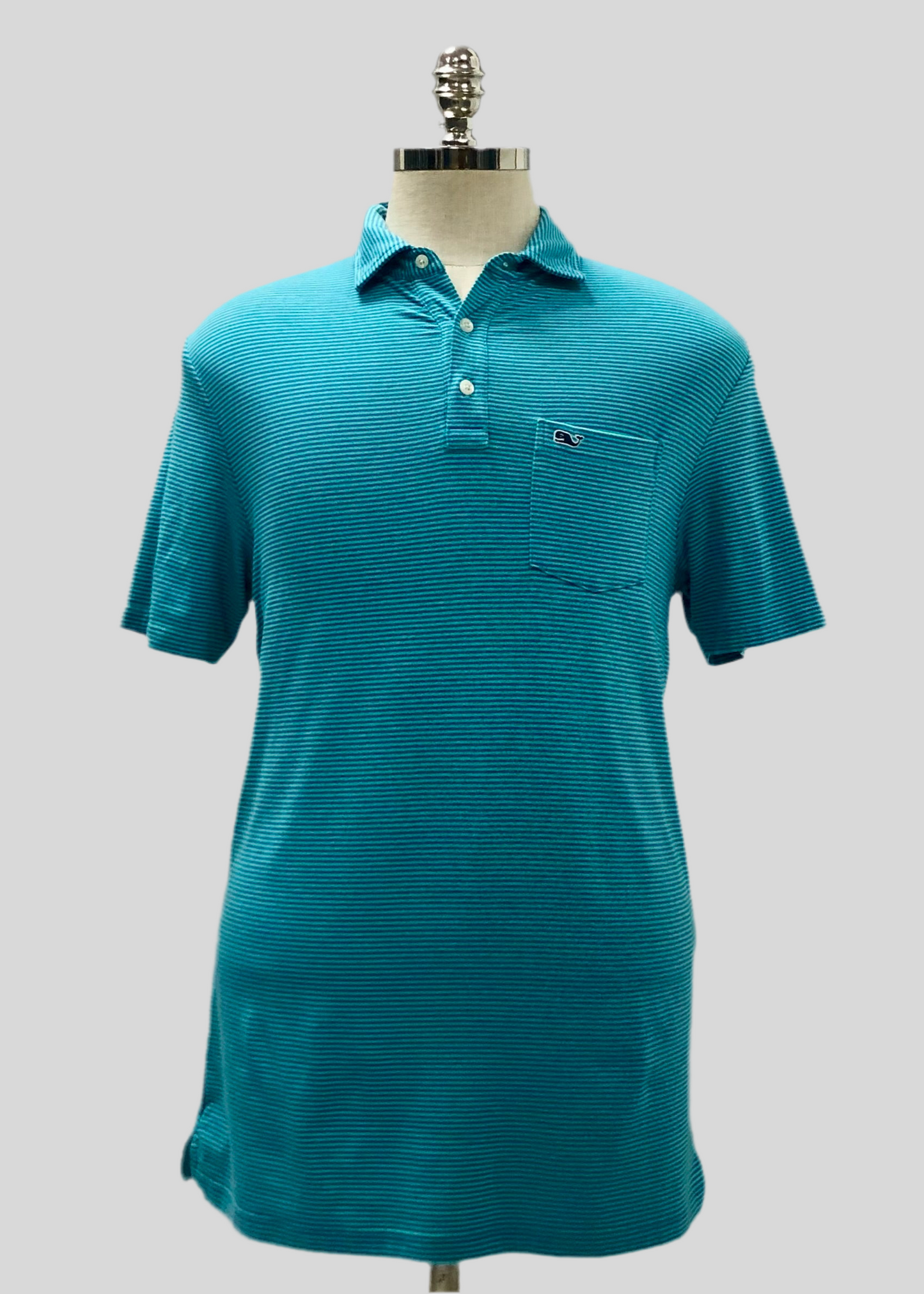 Camiseta Polo Vineyard Vines 🐳 con rayas en verde y azul Talla S Entalle Regular