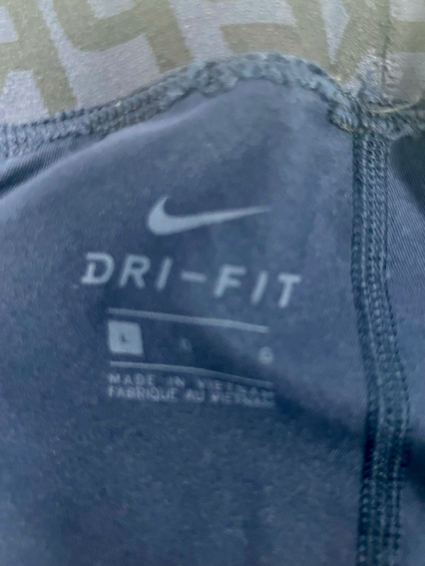 Malla de entrenamiento licra Nike ✔️ Pro Dri-FIT de 3/4 de largo para hombre en Color azul navy cintura negro Talla L