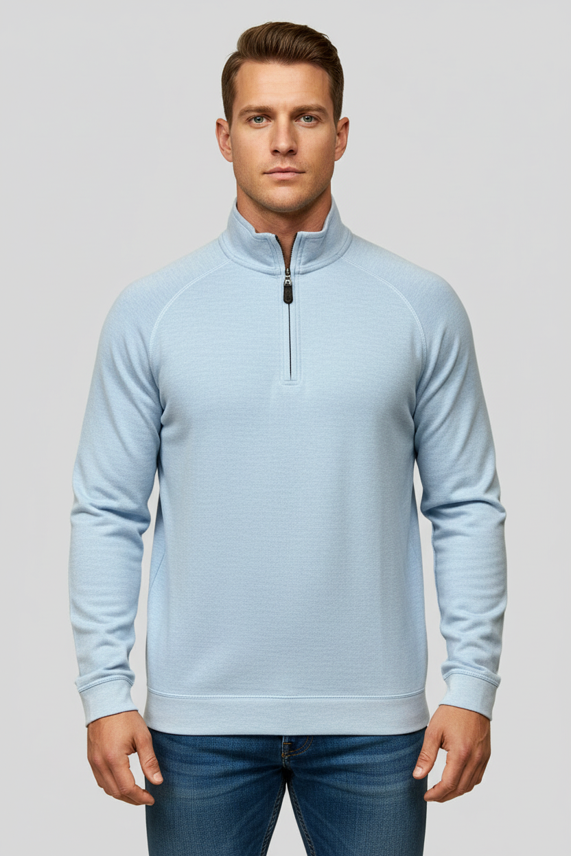 Sueter Jersey color celeste Johnston & Murphy 🇺🇸 Talla L Tela algodón