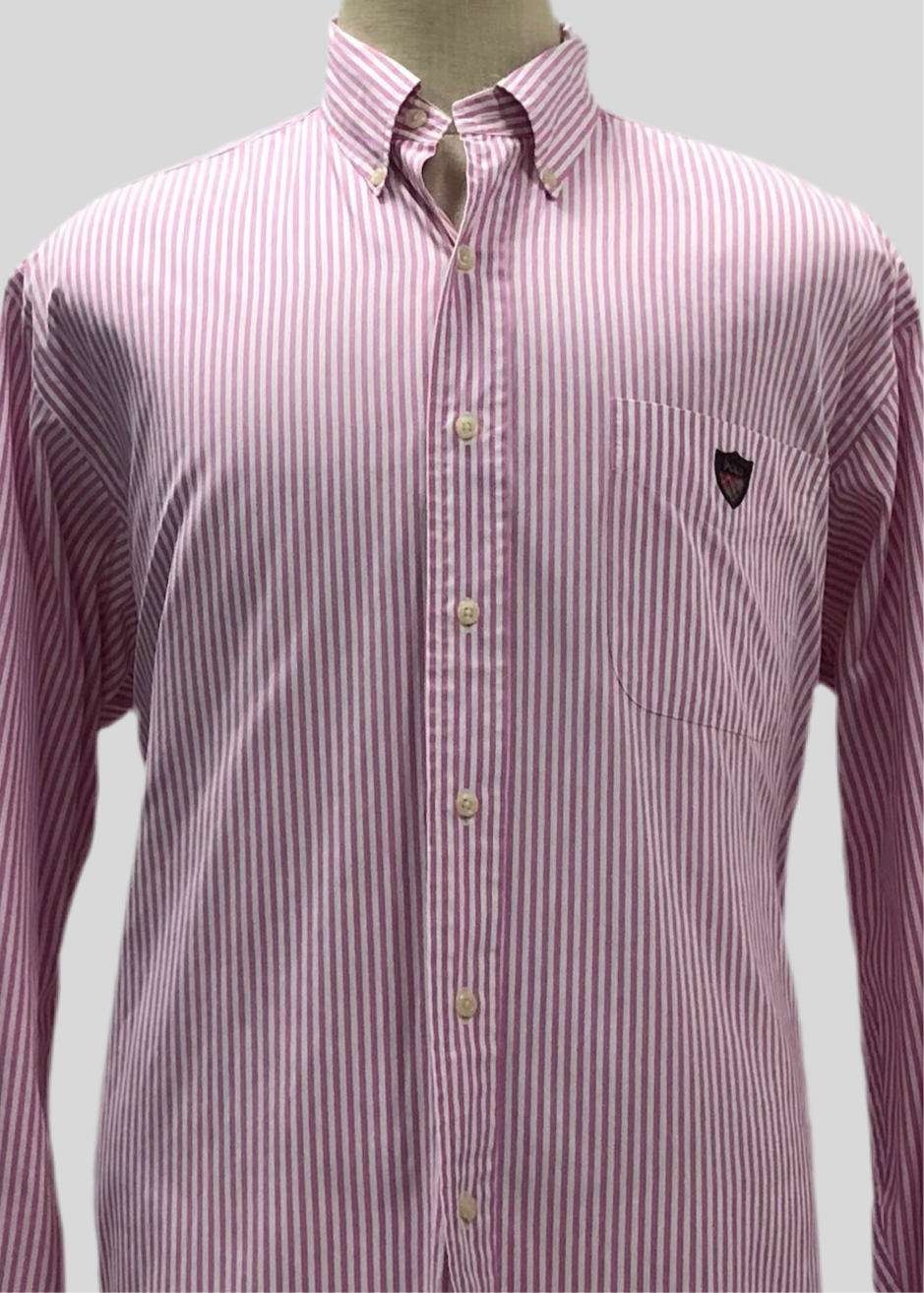 Camisa de botones Polo Ralph Lauren 🏇🏼 de rayas en color rosado y blanco Talla L Entalle Regular (ver descripción)