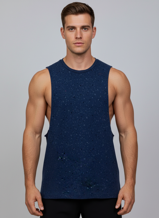 Camiseta de entrenamiento sin mangas Gymshark 🏋🏽 Diseño en color azul, celeste y negro Talla M