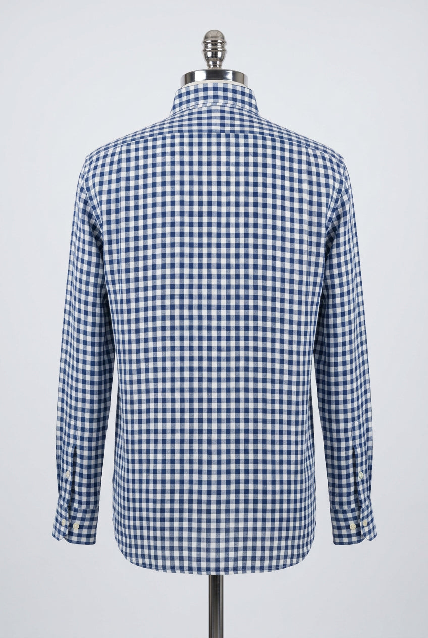 Camisa de botones Polo Ralph Lauren 🏇🏼 De lino con patrón de cuadros gingham azul y blanco Talla L Entalle Regular