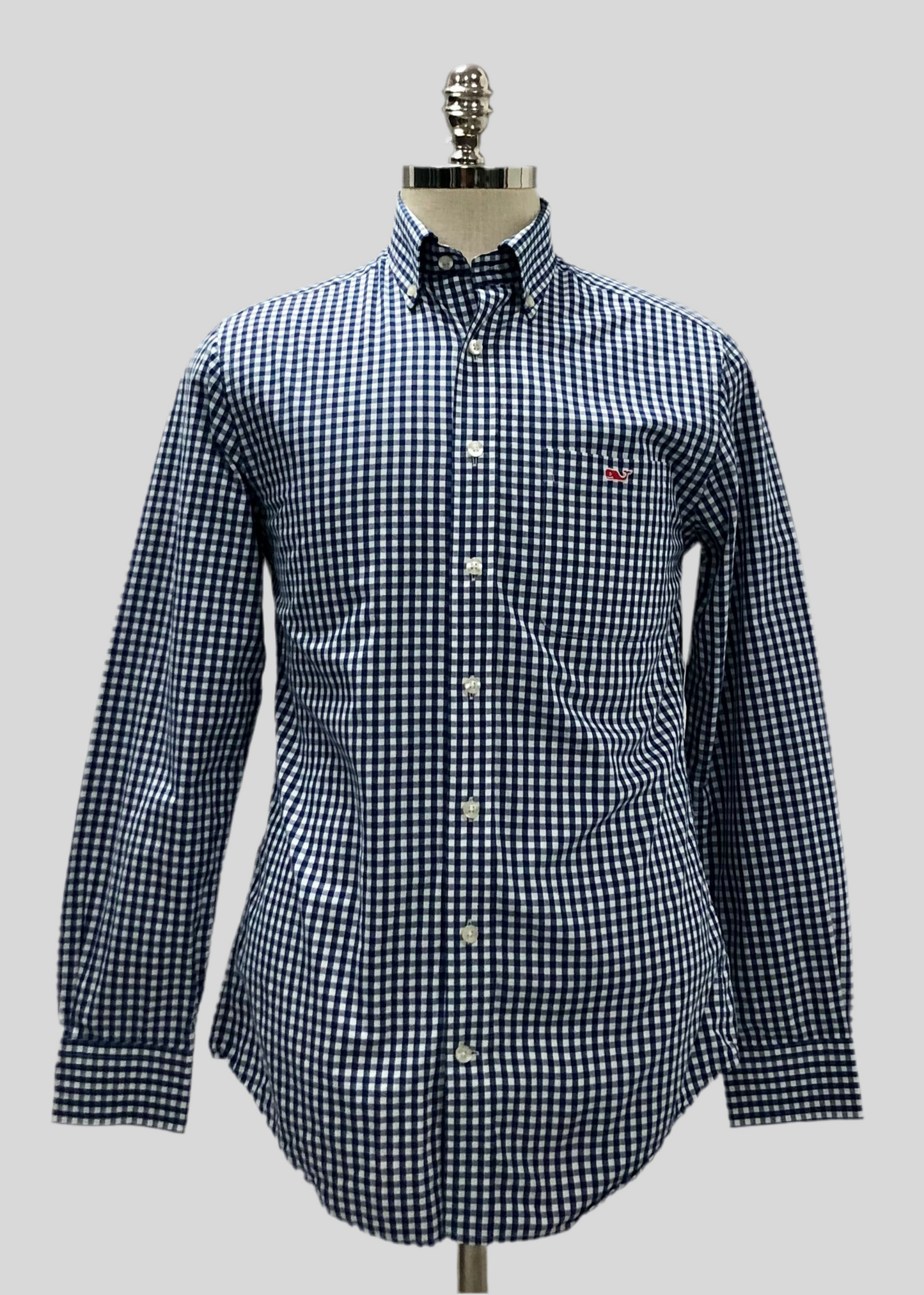 Camisa de botones Vineyard Vines 🐳 de cuadros gingham en color azul y blanco Talla S Entalle Slim Fit