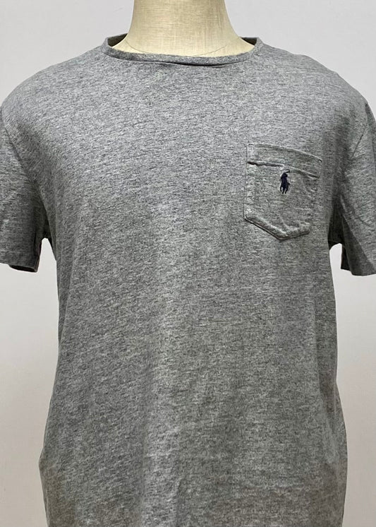 Camiseta cuello Redondo Polo Ralph Lauren 🏇🏼 color gris manga corta Talla Large Entalle Regular