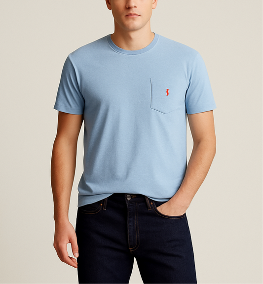 Camiseta cuello redondo Polo Ralph Lauren 🏇🏼 color celeste Talla S Entalle Regular