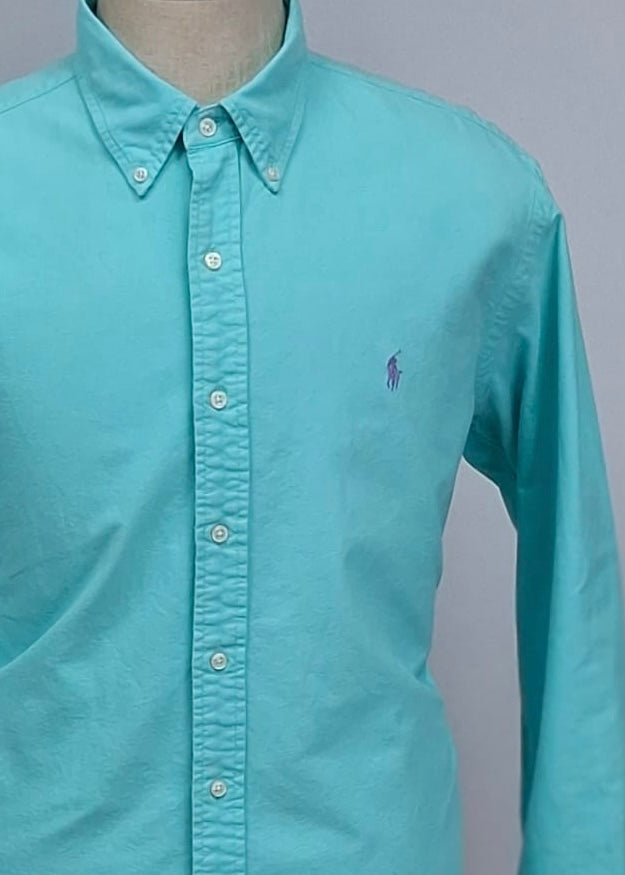 Camisa de botones Polo Ralph Lauren 🏇🏼 Oxford en color turquesa Talla XL Entalle Regular (ver descripción)