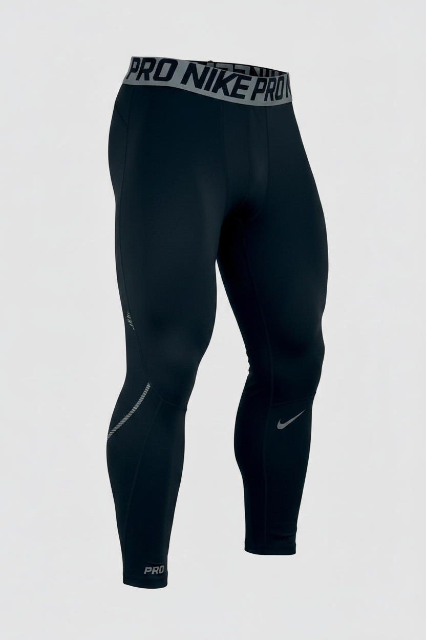 Malla de entrenamiento licra Nike ✔️ Pro Dri-FIT para hombre en Color negro cintura gris Talla XL