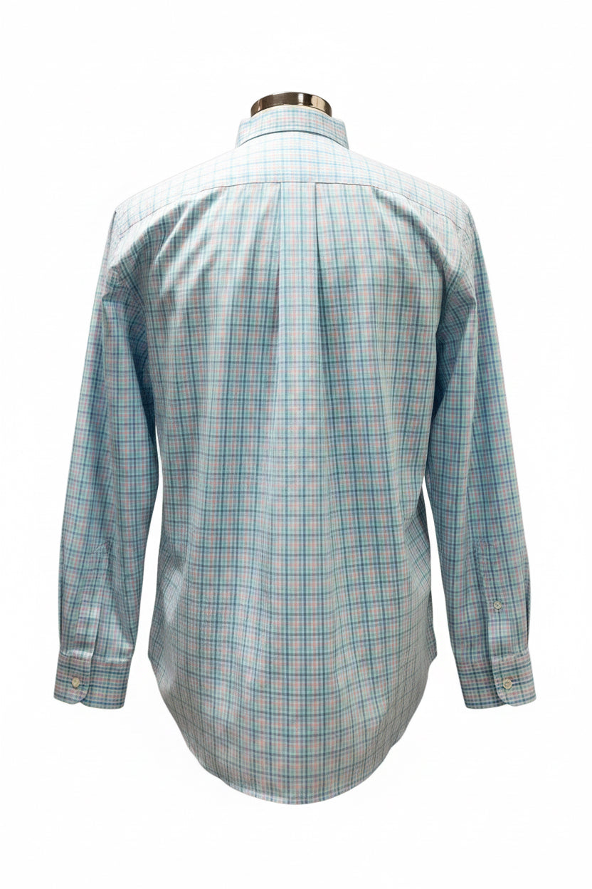 Camisa Vineyard Vines 🐳 Color blanco de cuadros en color rosado y celeste Talla M Entalle Clásico