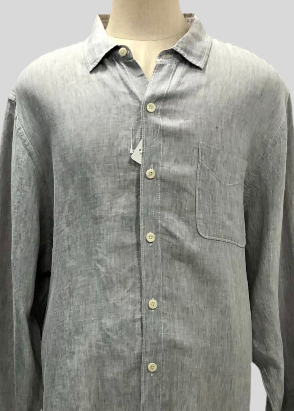 Camisa de botones Tommy Bahama 🌴 De lino en color gris claro Talla XXL Entalle Regular